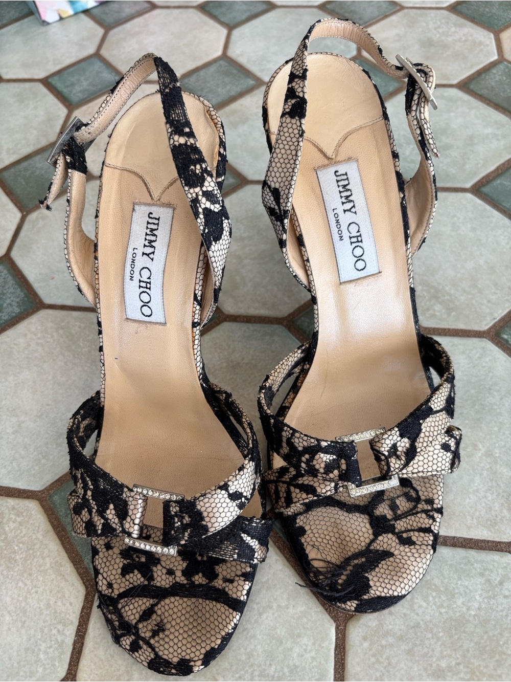 Classy Jimmy Choo lace heels